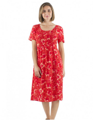 Robe midi bohème motif fleuri