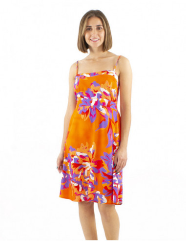 Robe à bretelles boho chic colorée