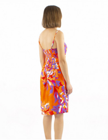 Robe à bretelles boho chic colorée