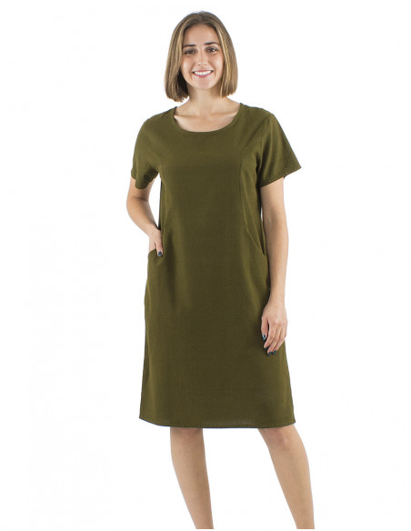 Classic mid-length dress cotton