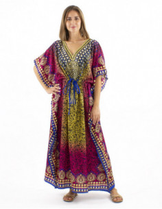 Multicolored kaftan long dress