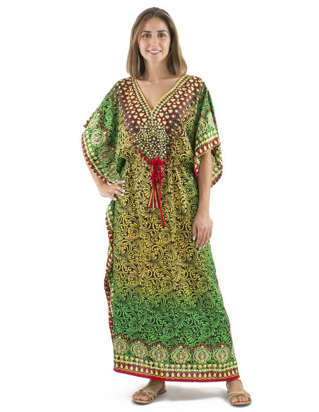 Multicolored kaftan long dress