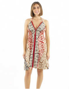 Backless ethnic short dress 2