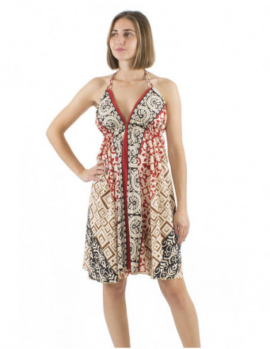 Robe courte dos nu ethnique