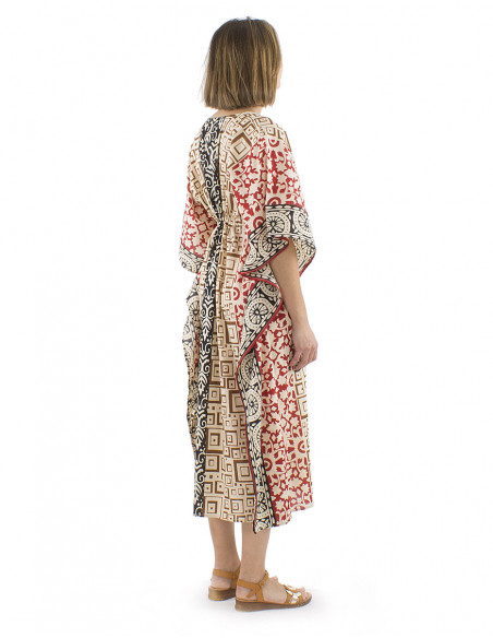 Robe longue ethnique coupe kaftan