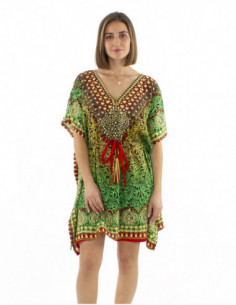 Multicolored pattern kaftan...