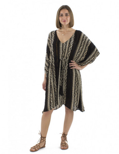 Robe kaftan courte bohème chic