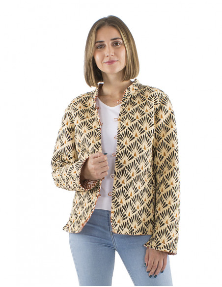 Veste bohème matelassée réversible coton