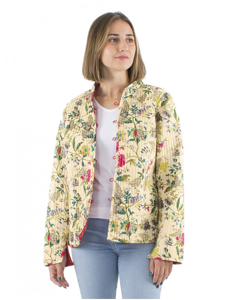 Veste bohème matelassée réversible coton