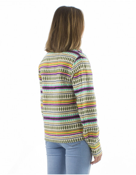 Jacquard woven ethnic style jacket