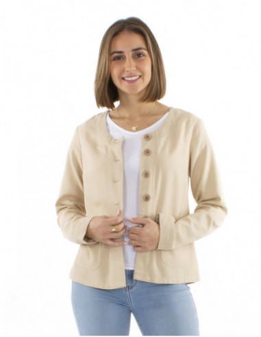 Chic short jacket with linen