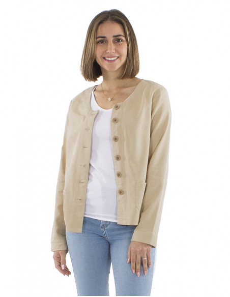 Chic short jacket with linen