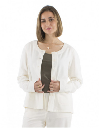 Chic short jacket with linen