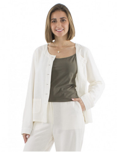 Chic short jacket with linen