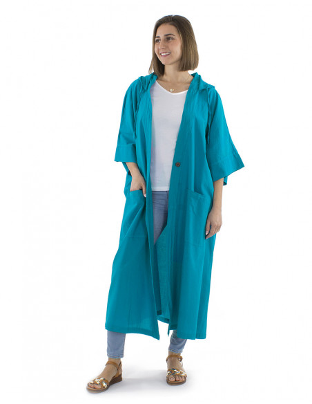 Long oversized jacket with hood