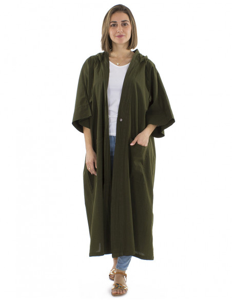 Long oversized jacket with hood