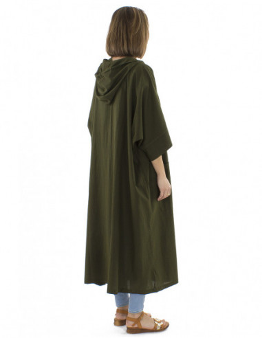 Long oversized jacket with hood