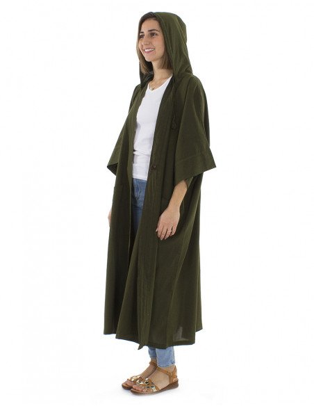 Long oversized jacket with hood