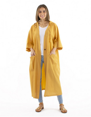 Veste longue oversize avec capuche