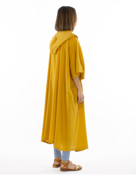 Long oversized jacket with hood