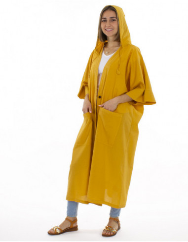 Long oversized jacket with hood