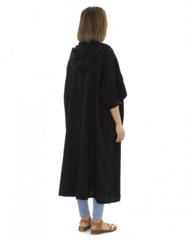 Long oversized jacket with hood