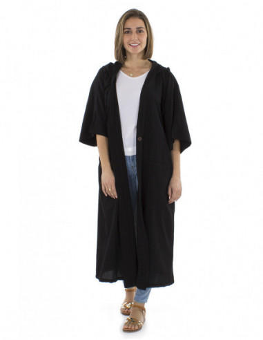 Long oversized jacket with hood