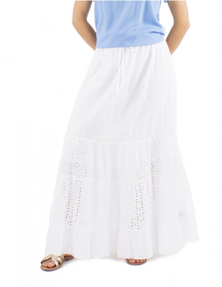 Long boho embroidered skirt