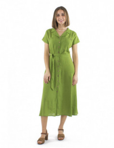 Chic midi dress with linen 2