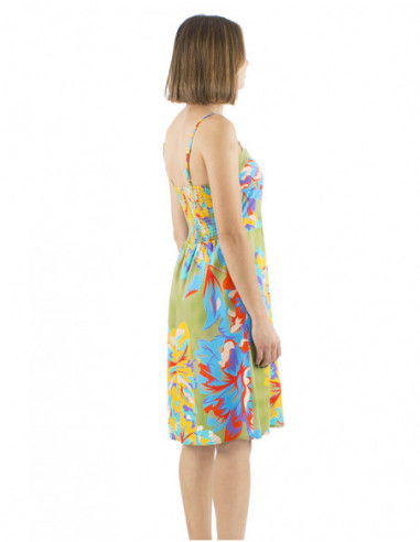 Robe à bretelles boho chic colorée