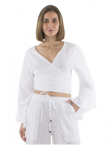 Bohemian wrap top plain fabric