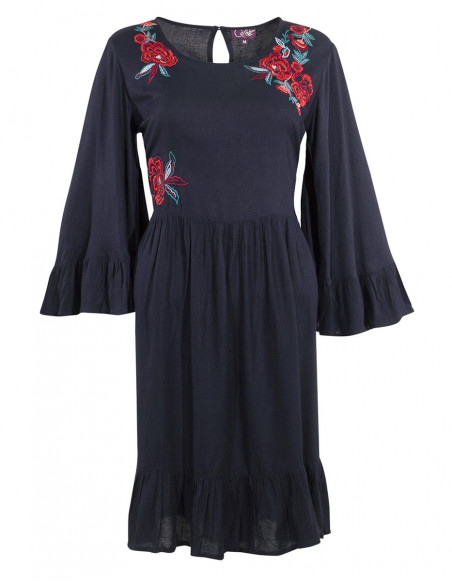Flamenco embroidered and ruffled dress