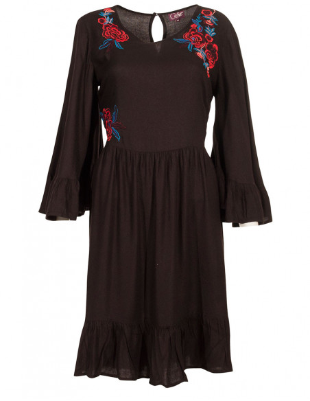 Robe brodée et à volants type flamenco