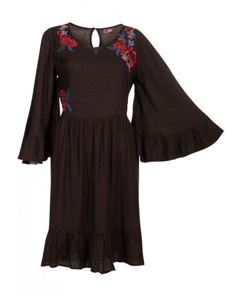 Flamenco embroidered and ruffled dress