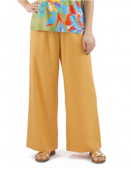 Classic cut pants with linen