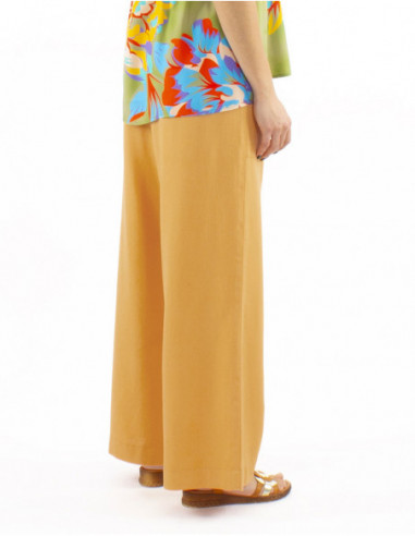 panatlon ample coupe palazzo boho chic avec lin