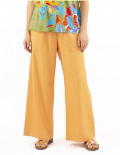 Classic cut pants with linen