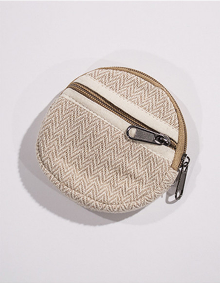 Cotton wallet with zip