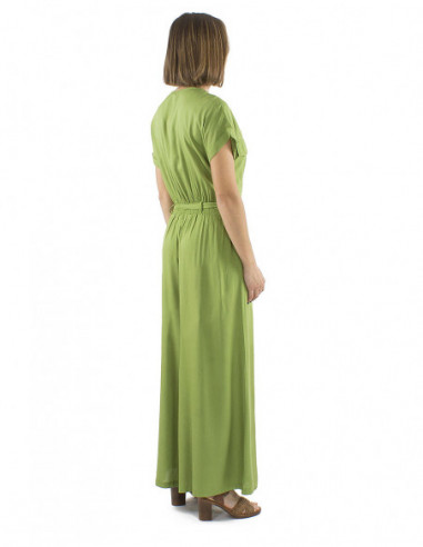 Boho chic plain fabric jumpsuit