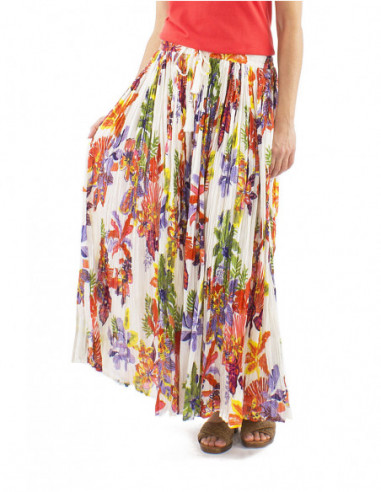 Long boho skirt tropical patterns