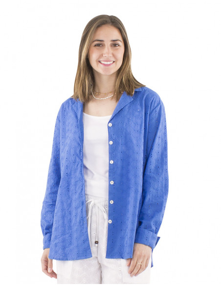 Large cut shirt with openwork
