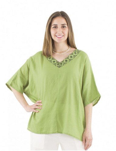 Ethnic blouse batwing sleeves