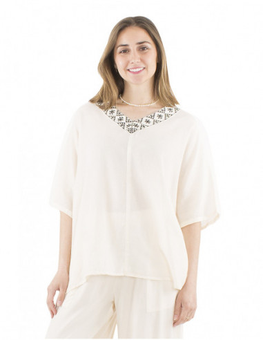 Ethnic blouse batwing sleeves