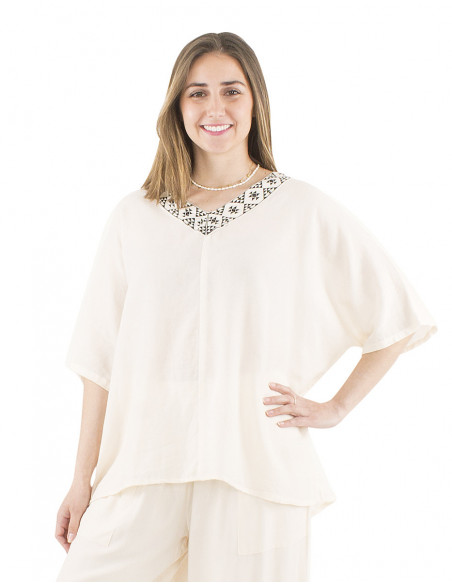 Ethnic blouse batwing sleeves