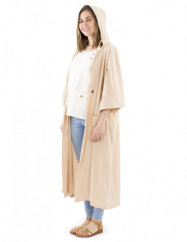 Long oversized jacket with hood