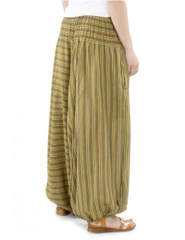 Cotton sarouel striped elastic size