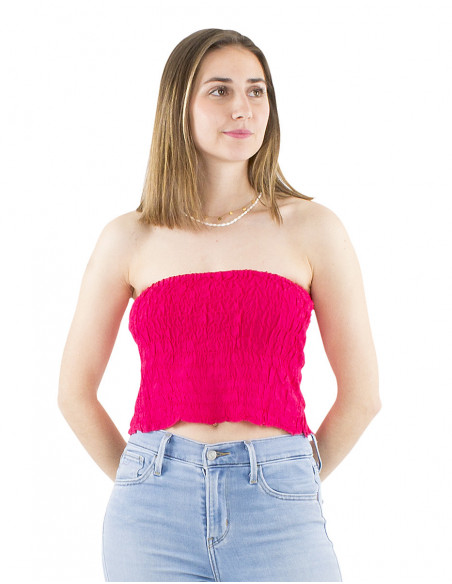 Elastic boho bustier top