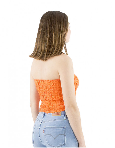 Elastic boho bustier top