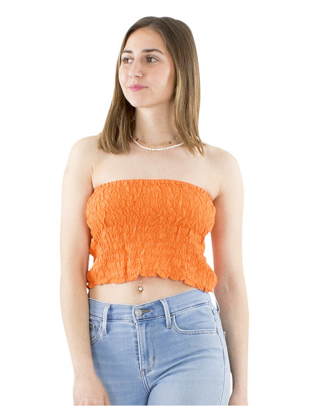 Elastic boho bustier top