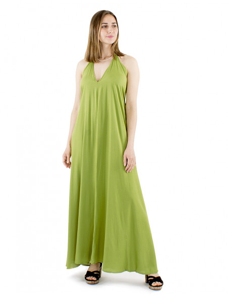 Robe longue dos nu, chic, fluide